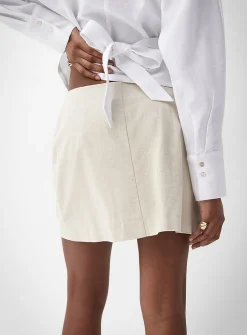 Minimalist linen-blend miniskirt