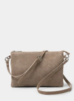 Minimalist suede crossbody bag