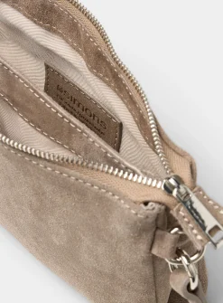Minimalist suede crossbody bag