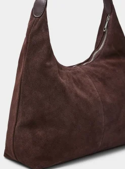 Minimalist suede hobo bag
