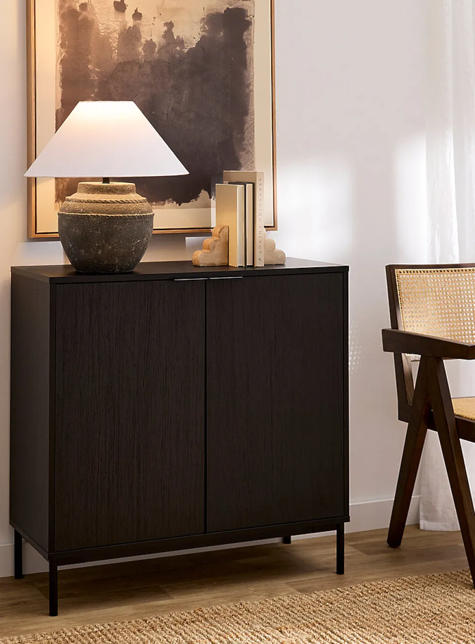 Minimalist two-door floor cabinet