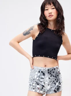 Mixed sequins micro-short