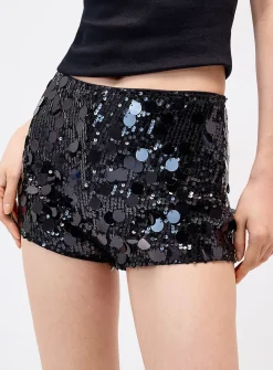 Mixed sequins micro-short