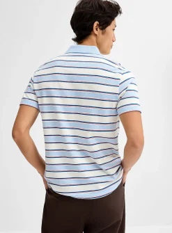 Mixed stripe piqué polo