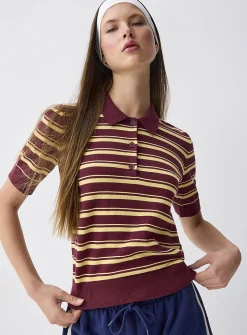 Mixed stripes polo shirt
