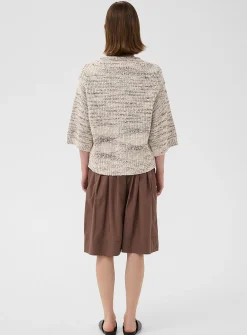 Mixed weave neutral tone cardigan