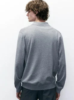 Modal-blend polo sweater