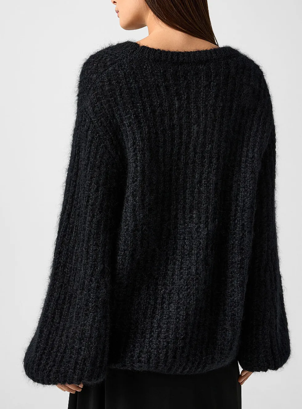 Mohair-silk blend oversized sweater