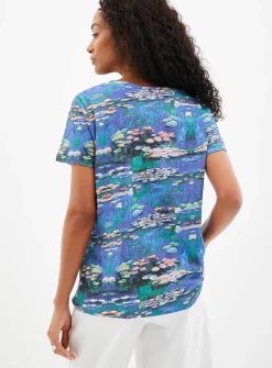 Monet print slub T-shirt