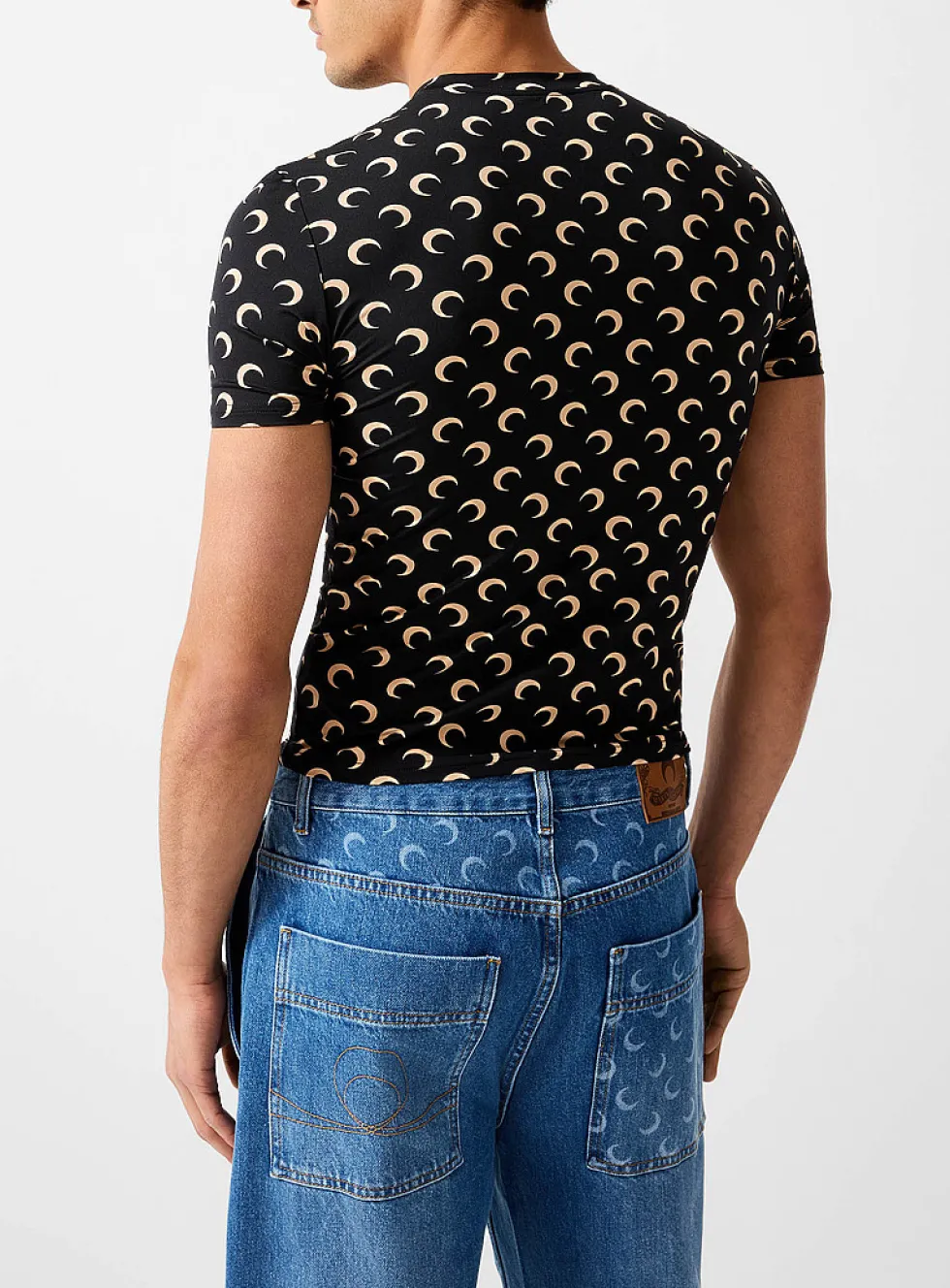 Moon printed second-skin T-shirt