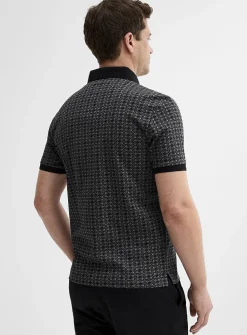 Mosaic pattern liquid cotton polo