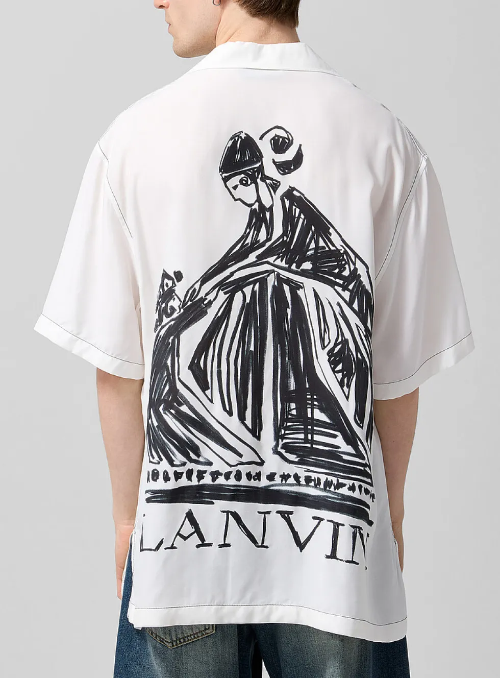 Mother and Child printed back cabana shirt
