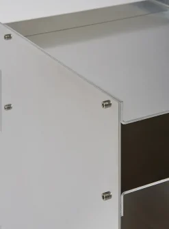 M01S raw aluminum side table duo