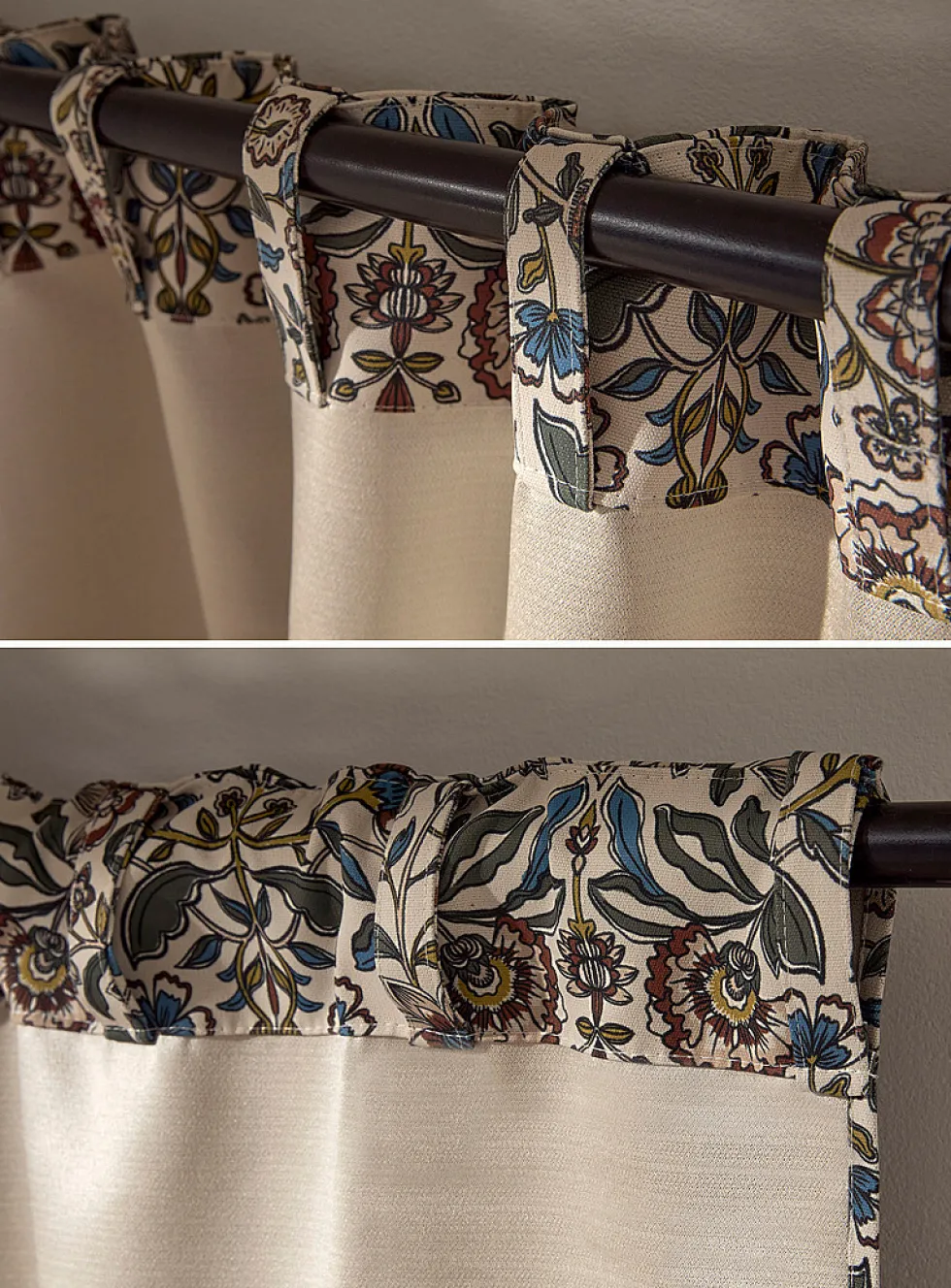 Muted flowers blackout curtain