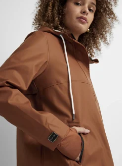 Natural hue maxi raincoat
