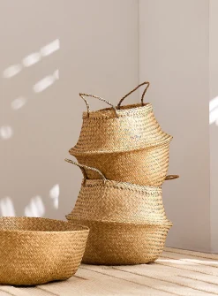 Natural seagrass basket
