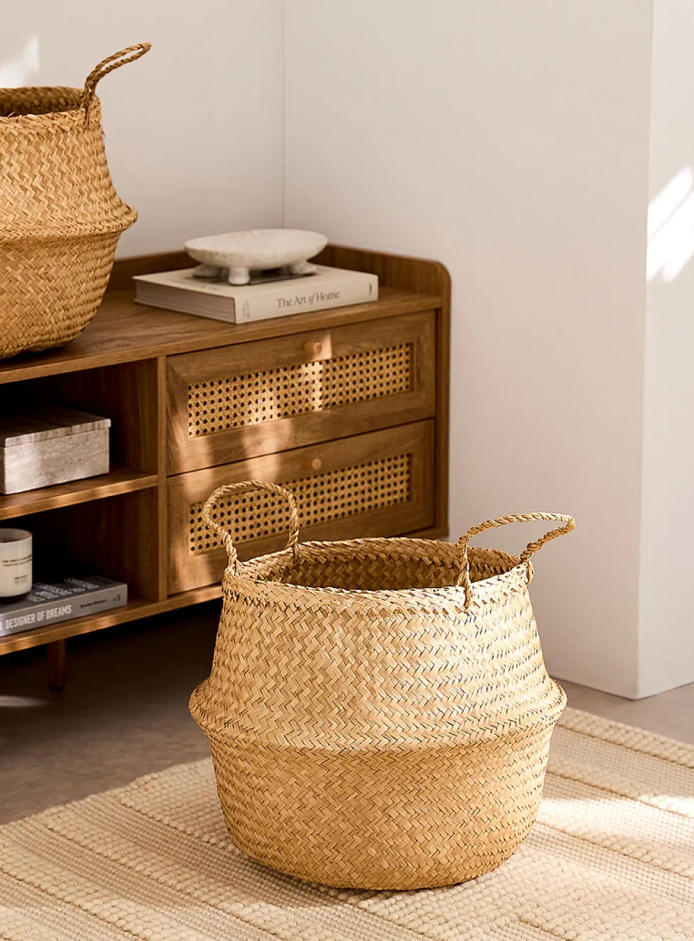 Natural seagrass basket