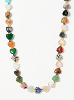 Natural stone heart necklace
