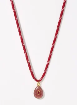 Natural-stone cord necklace