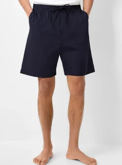 Navy crisp poplin pyjama short