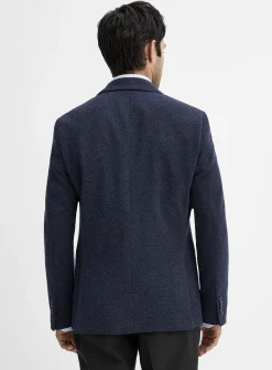 Neutral bird's eye knit jacket