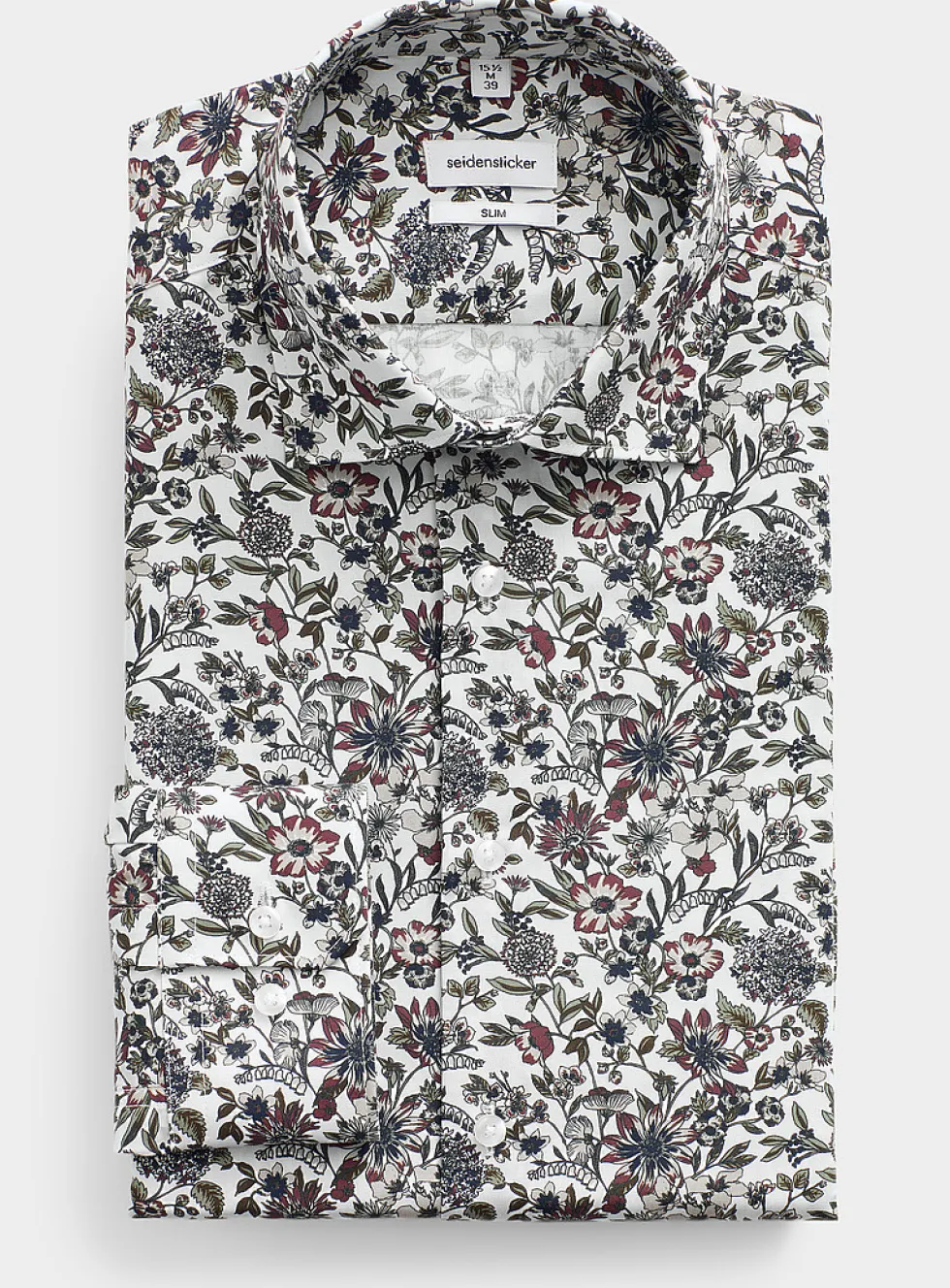 Neutral flower wrinkle-free shirt