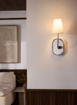 Nickel finish wall sconce
