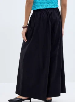 Noelle black poplin culotte