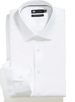 Non-iron satiny cotton shirt