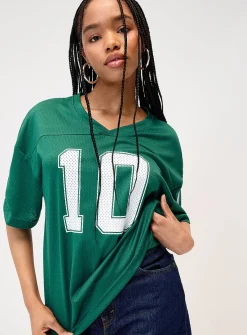 Number loose-fit jersey T-shirt