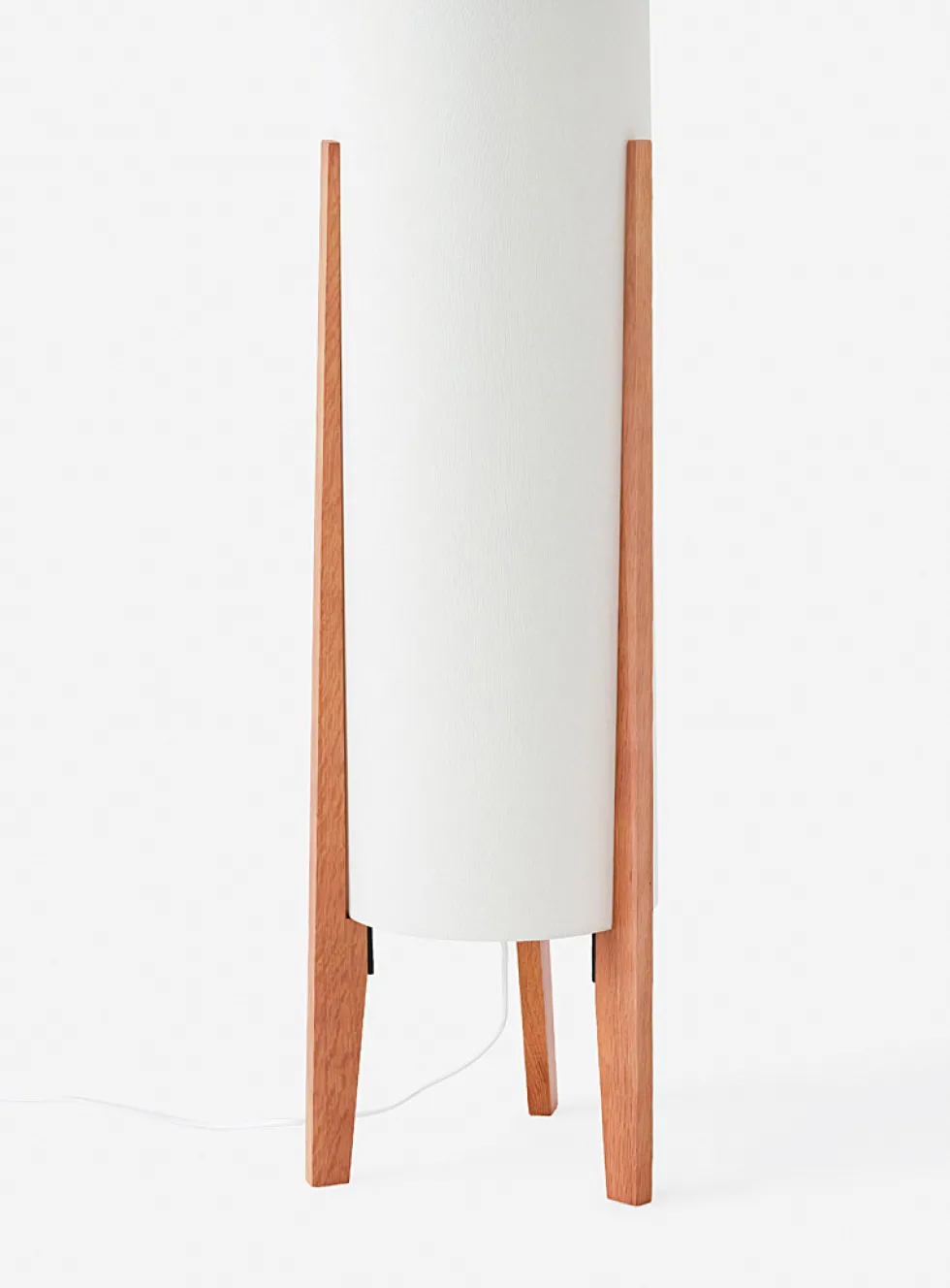 Oak base tubular lamp
