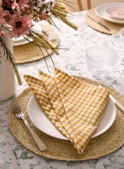 Ochre gingham napkins