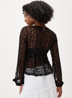 Open lace blouse