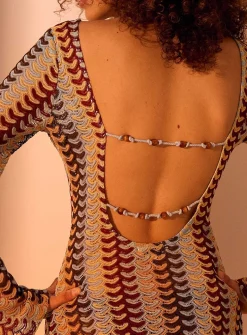 Open-back crocheted minidress