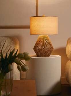 Openwork cord table lamp