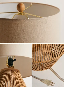 Openwork cord table lamp