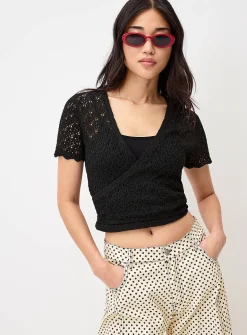 Openwork knit bolero