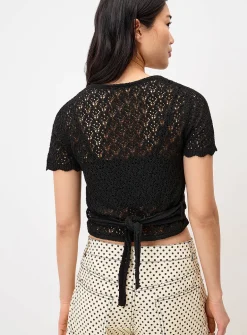 Openwork knit bolero