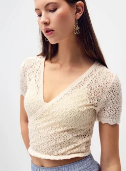 Openwork knit bolero