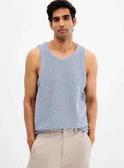Openwork knit tank