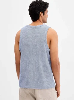 Openwork knit tank