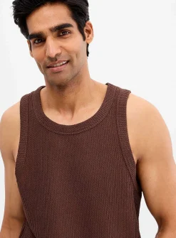 Openwork knit tank