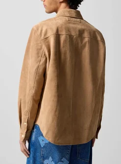 Openwork suede shirt
