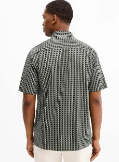 Optical geo stretch shirt