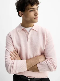 Optical honeycomb knit polo