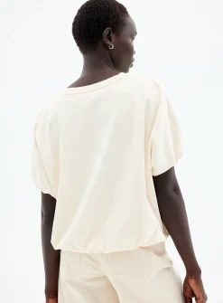 Organic cotton bubble-hem T-shirt