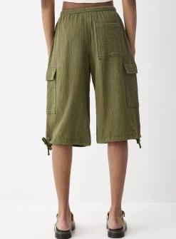 Organic cotton gauze Bermuda short