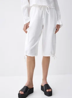 Organic cotton gauze Bermuda short