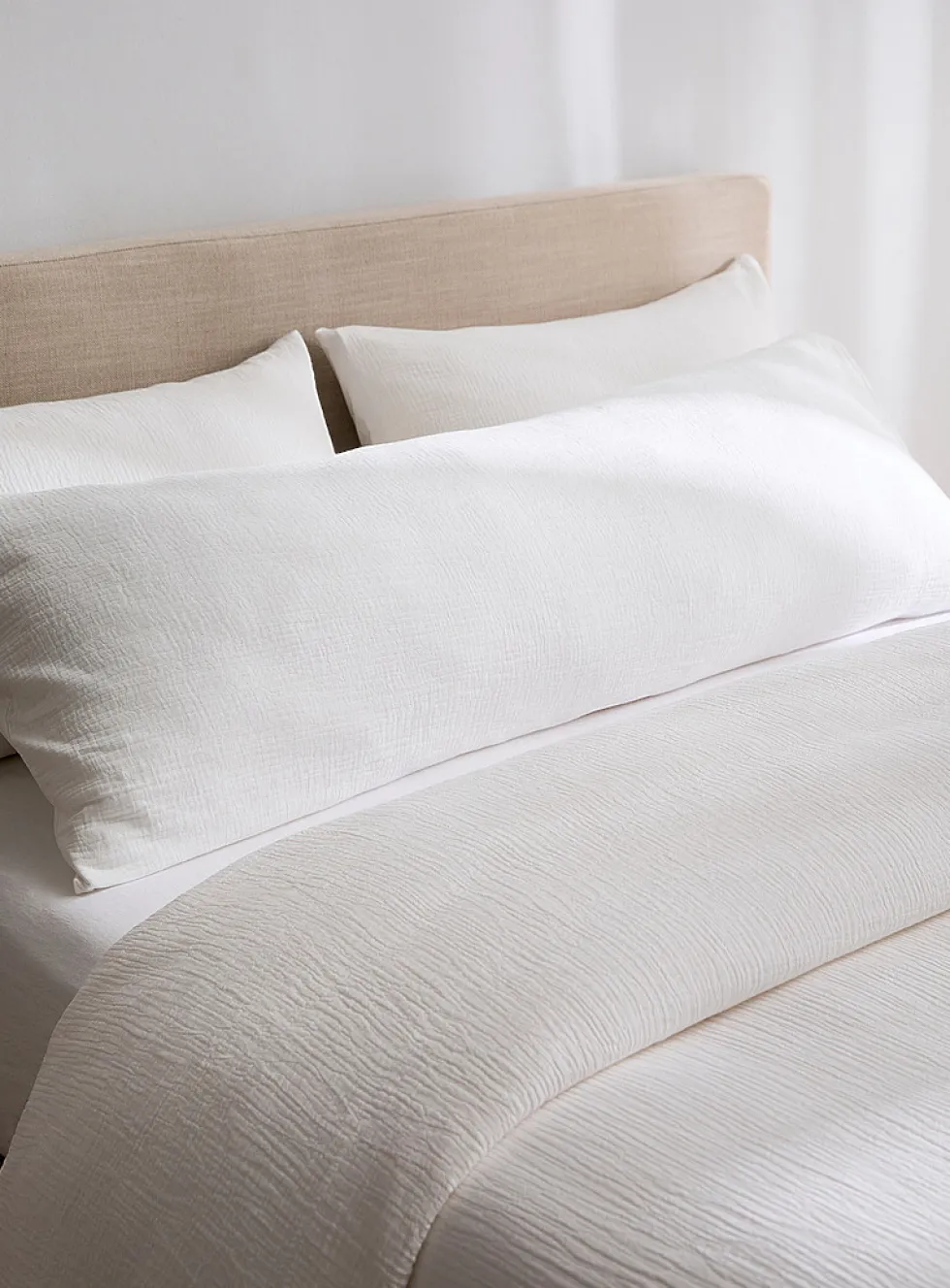 Organic cotton gauze body pillow sham