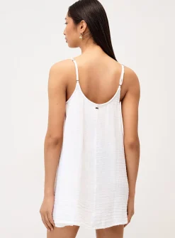 Organic cotton gauze buttoned dress